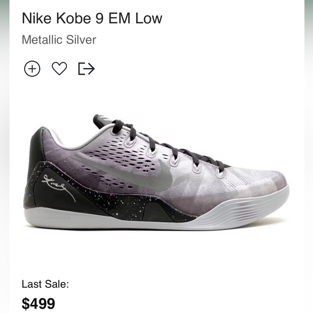 Nike Kobe 9 EM Low Metallic Silver - 13
